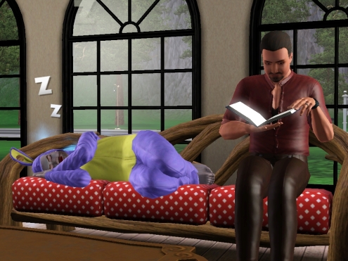 John sleeping Wil reading